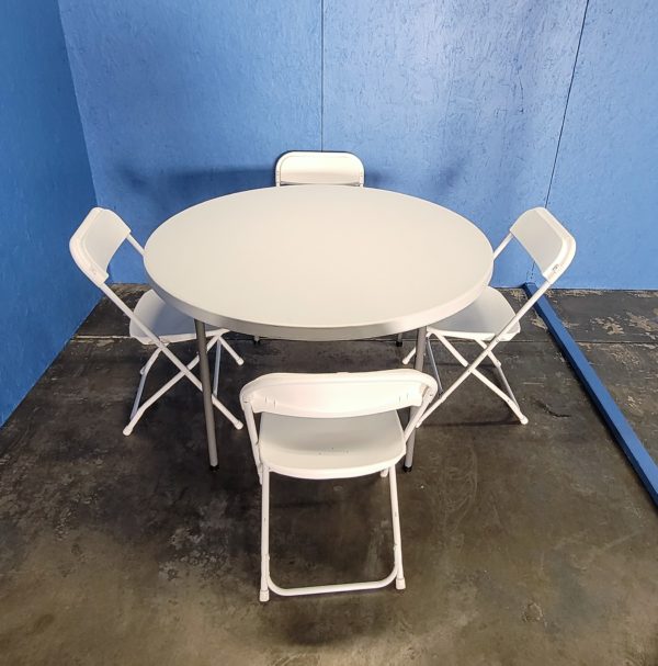 48" round table with 4 chairs