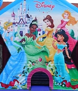 Closeup of Characters on Disney Princess Bounce House