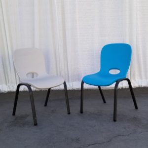 Kids Chairs featured in white or blue
