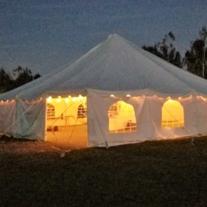 String lights in the 40x40 tent
